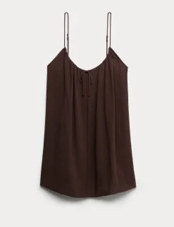 Tie Front Strappy Mini Slip Dress