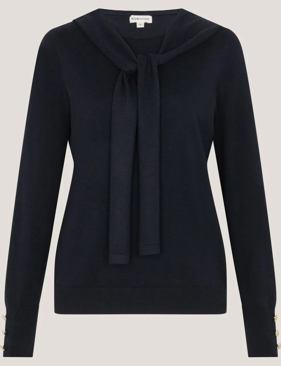Tie Neck Button Detail Jumper
