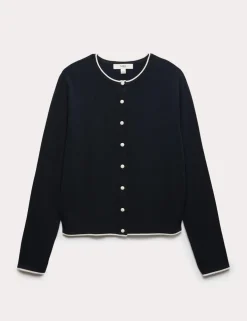 Tipped Detail Slim Fit Cardigan