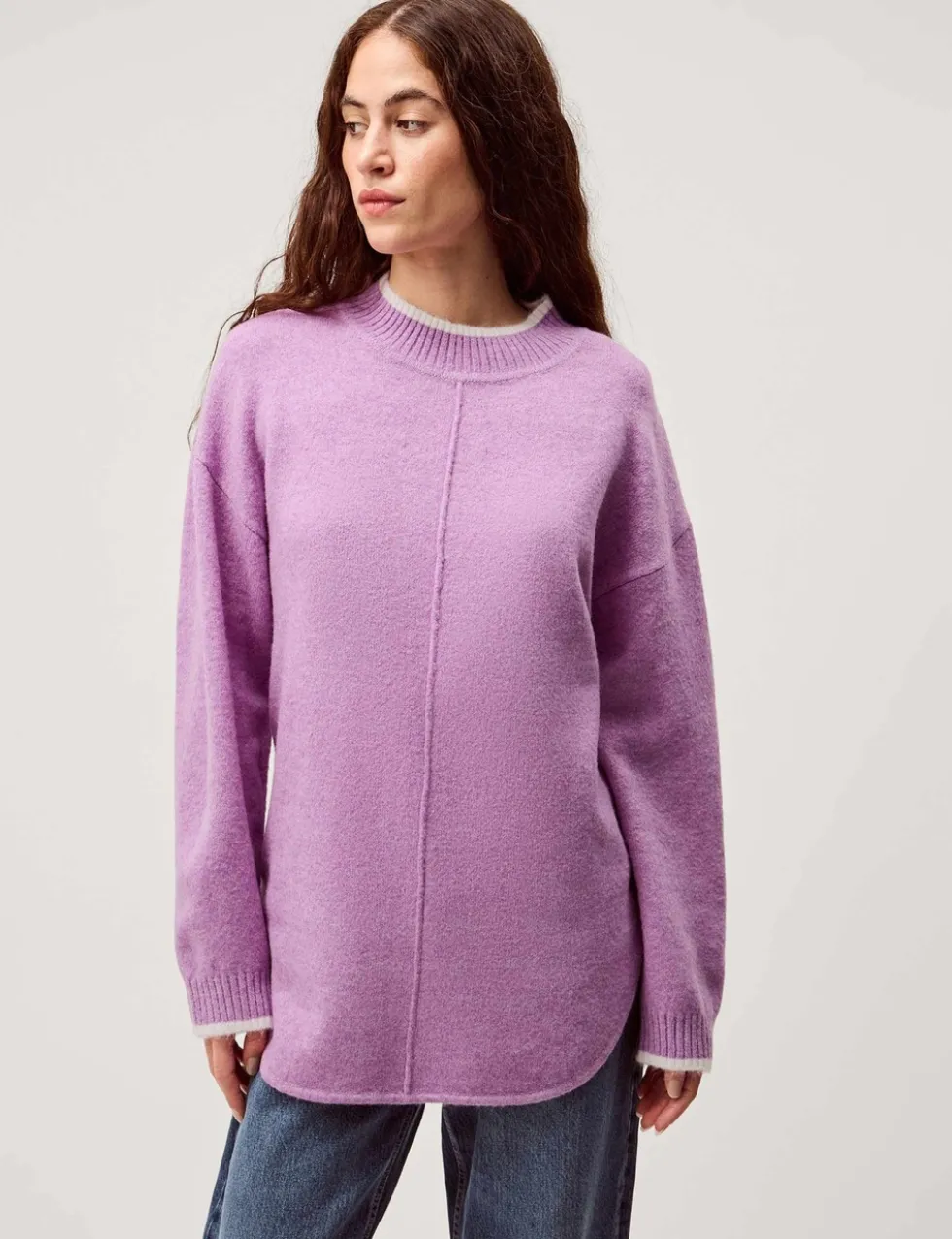 Tipped Textured Oversized Jumper