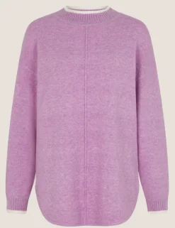 Tipped Textured Oversized Jumper