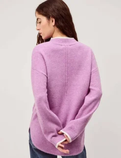 Tipped Textured Oversized Jumper