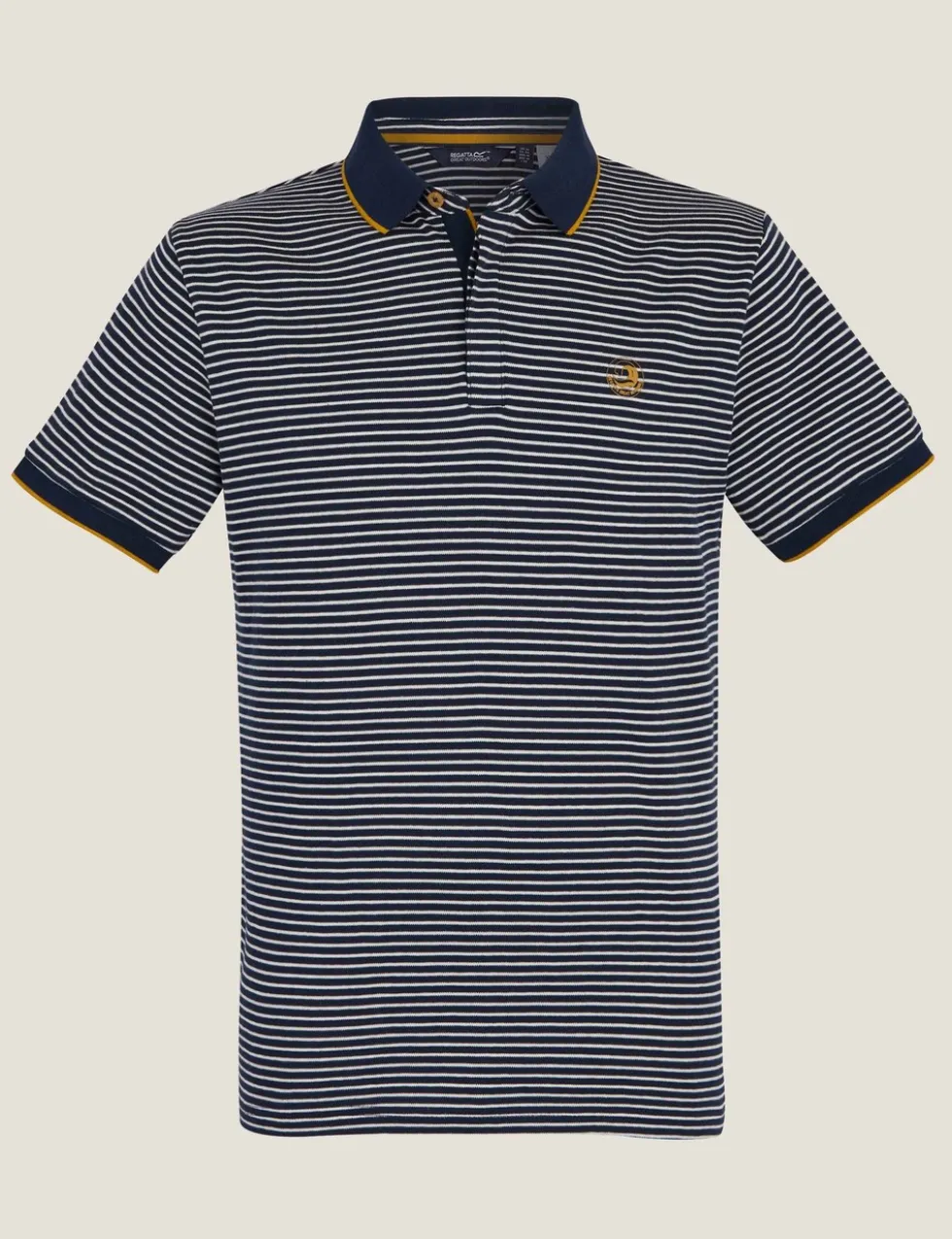 Tiver Pure Cotton Striped Tipped Polo Shirt