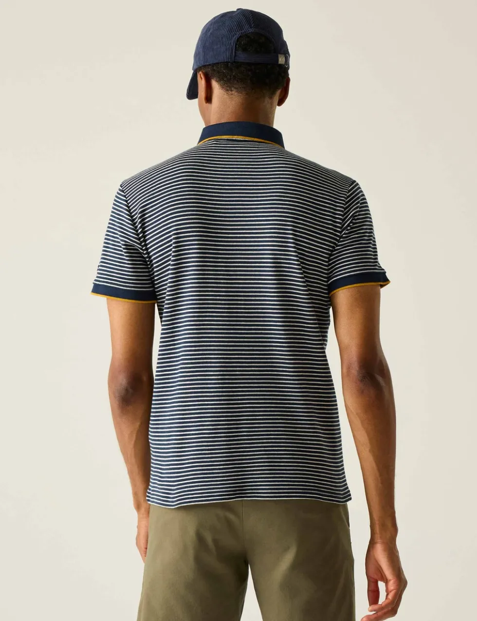 Tiver Pure Cotton Striped Tipped Polo Shirt