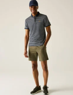 Tiver Pure Cotton Striped Tipped Polo Shirt