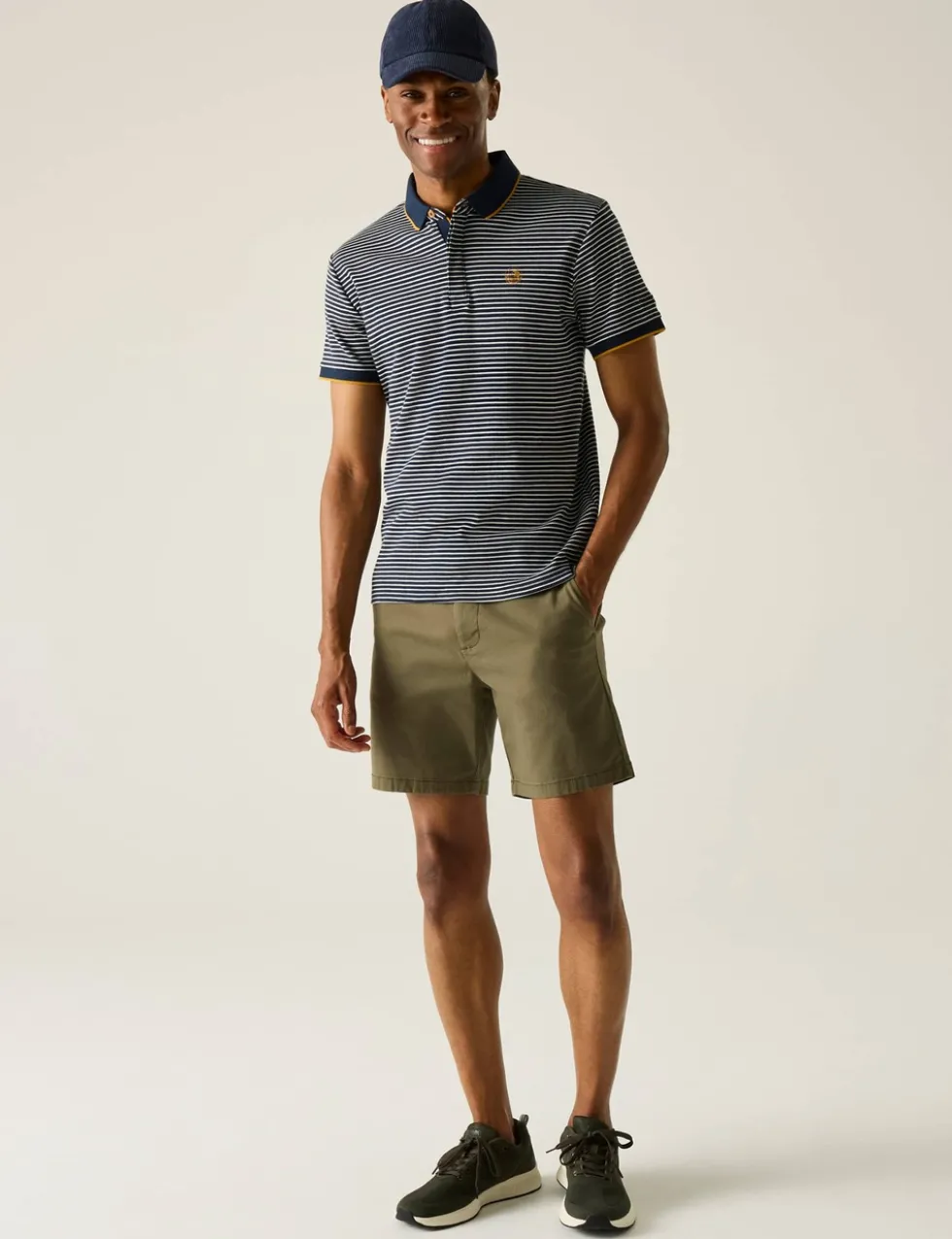 Tiver Pure Cotton Striped Tipped Polo Shirt