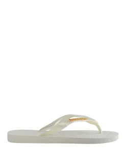 Top Logo Metallic Flip Flops