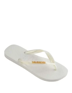 Top Logo Metallic Flip Flops