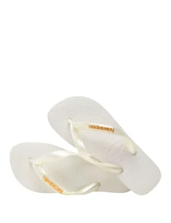 Top Logo Metallic Flip Flops