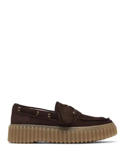 Torhill Suede Dark Brown Platform Boat Shoes