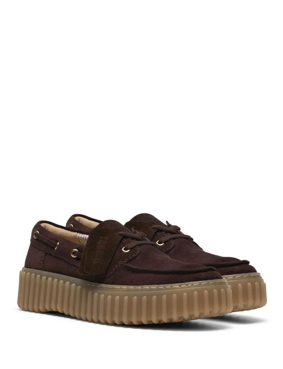 Torhill Suede Dark Brown Platform Boat Shoes