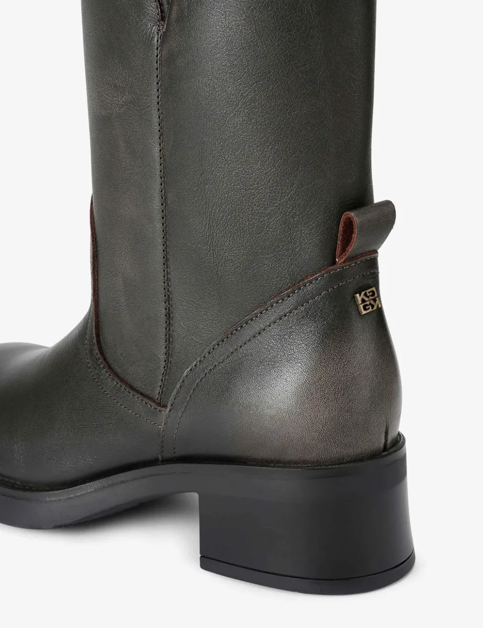 Trident Leather Block Heel Boots
