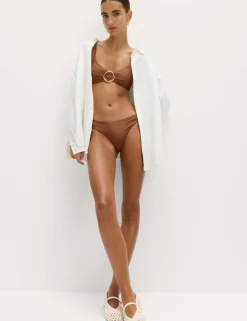 Trim Detail High Leg Bikini Bottoms