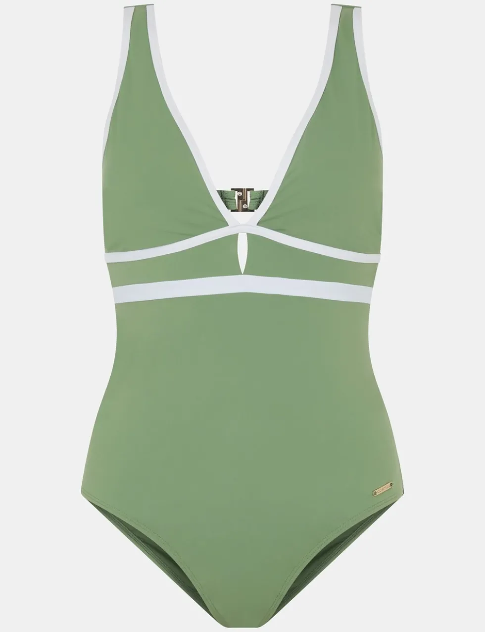 Trim Detail V-Neck Plunge Shaping Swimsuit