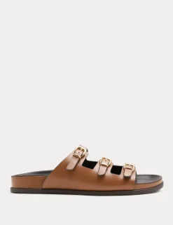 Triple Buckle Footbed Sandals
