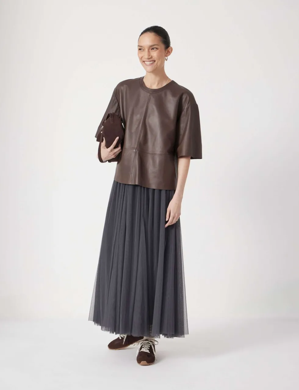 Tulle Pleated Midaxi Skirt