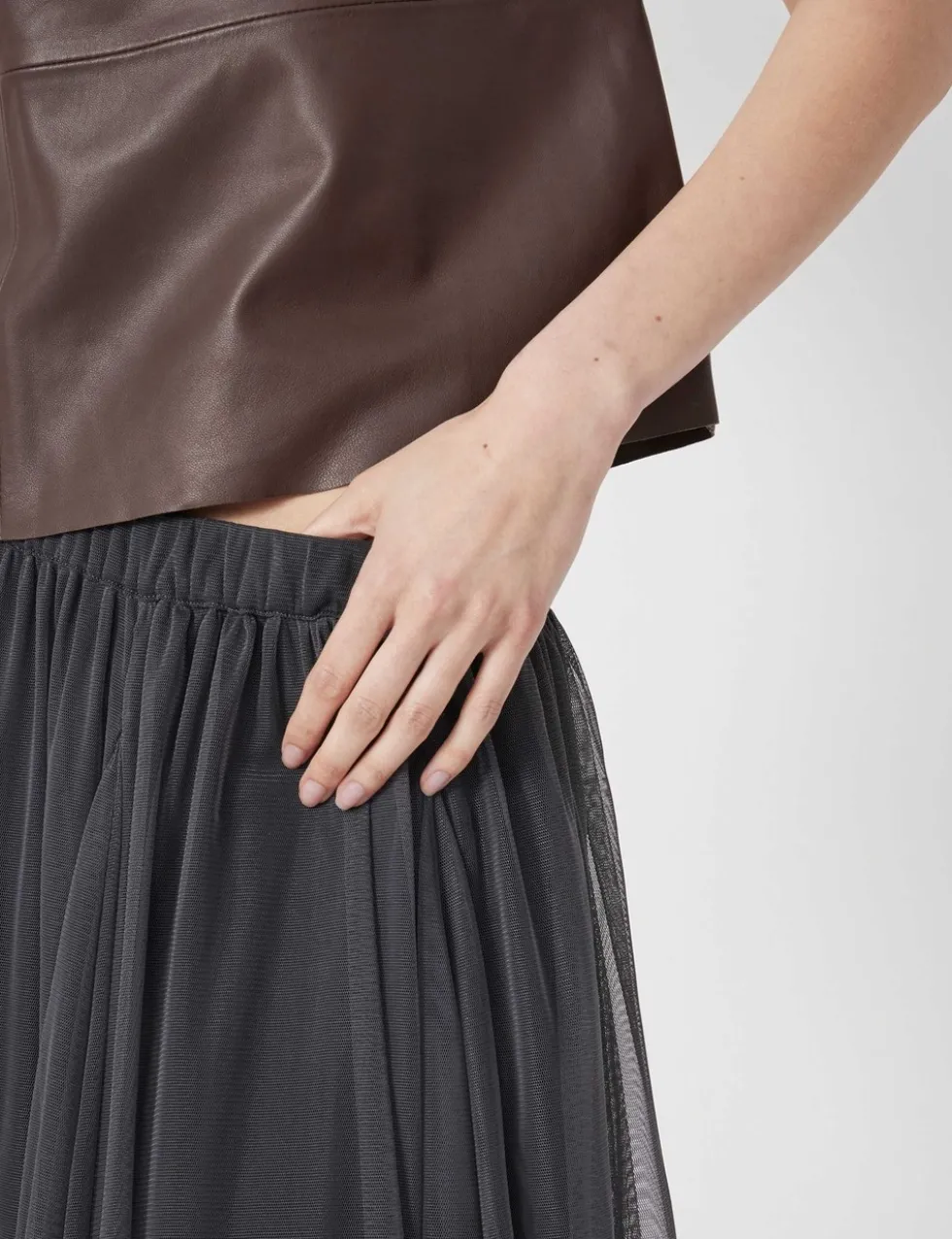 Tulle Pleated Midaxi Skirt