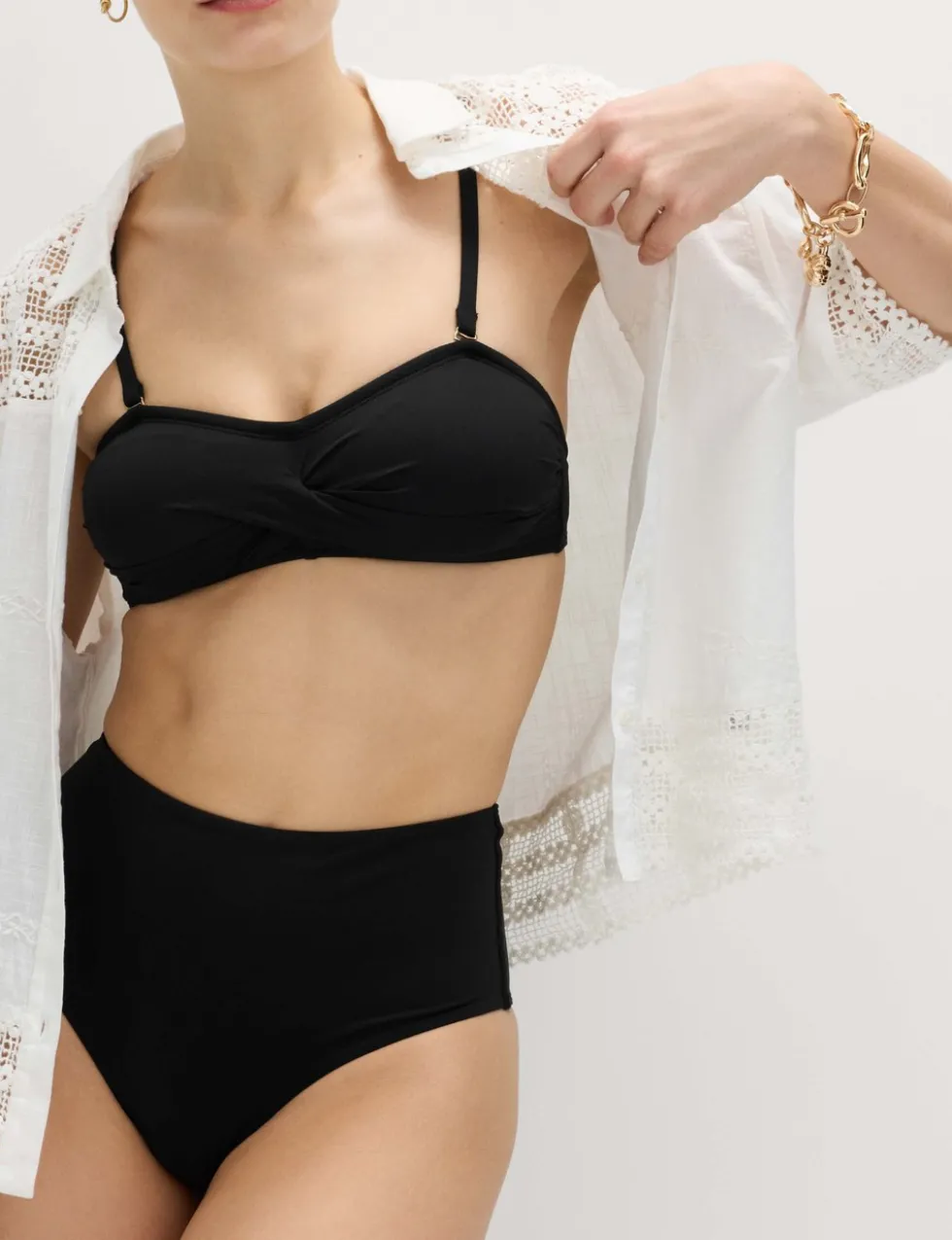 Tummy Control High Waisted High Leg Bikini Bottoms