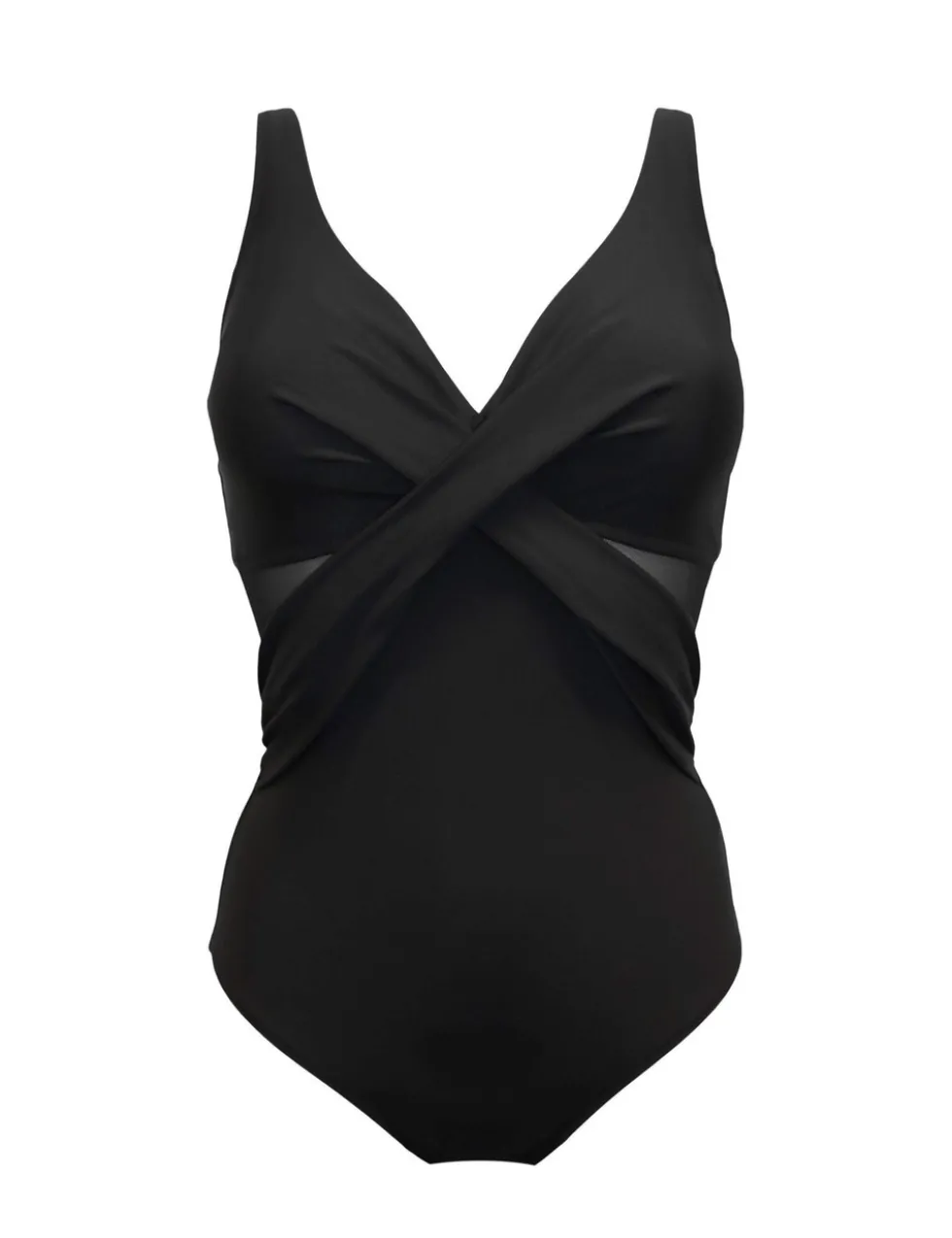 Tummy Control Mesh V-Neck Swimsuit