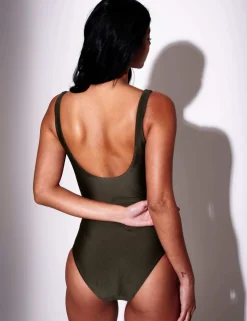 Tummy Control Padded V-Neck Swimsuit