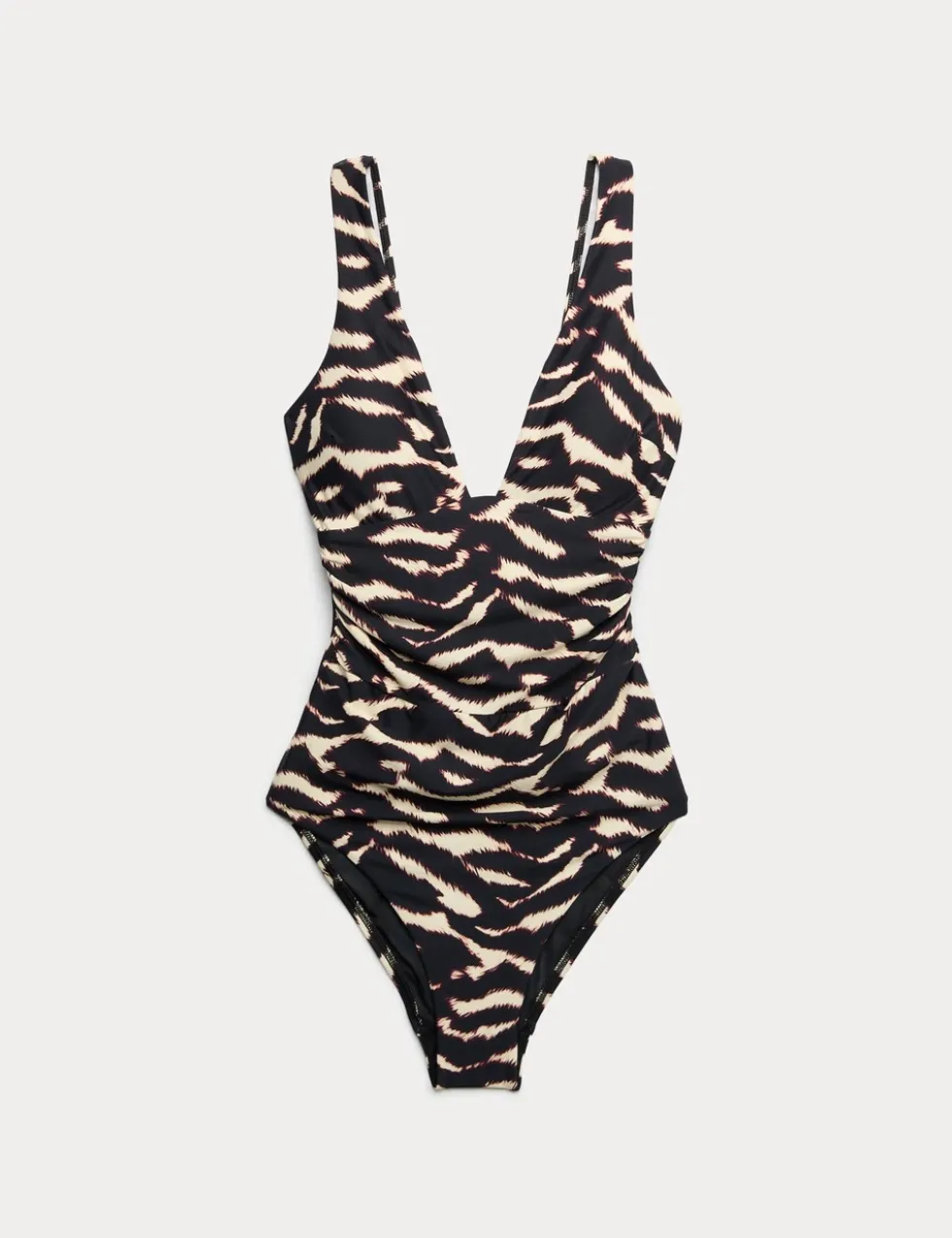 Tummy Control Printed Deep Plunge Swimsuit