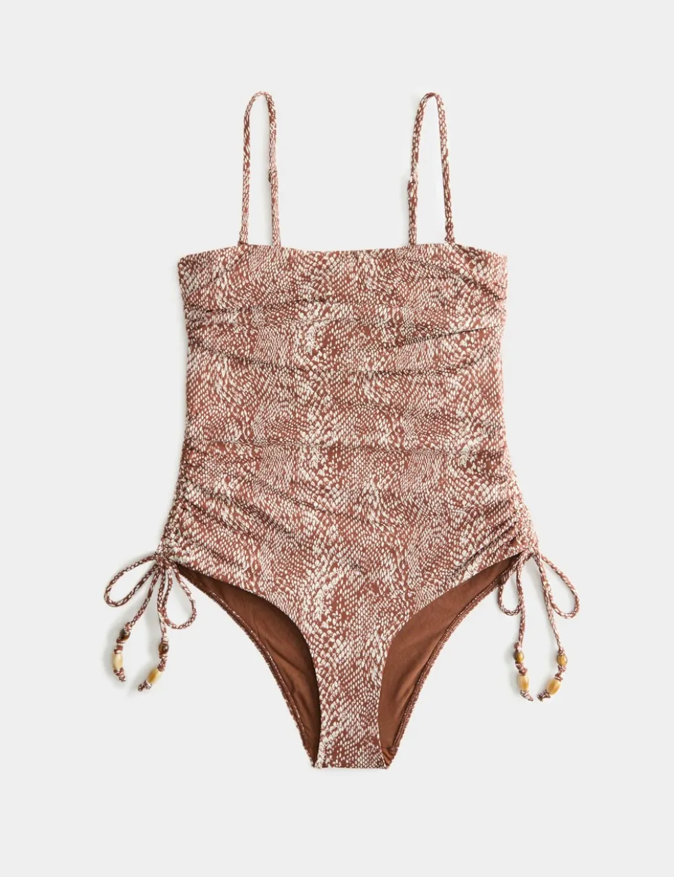Tummy Control Printed Wired Bandeau Swimsuit