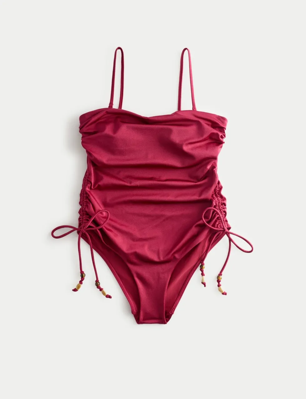Tummy Control Sheen Wired Bandeau Swimsuit
