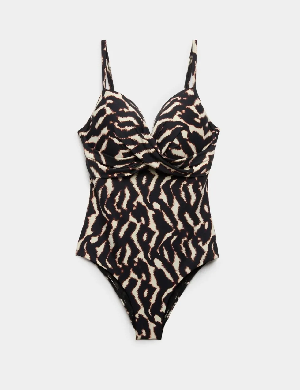 Tummy Control Wired Twist Front Plunge Swimsuit (D-F)