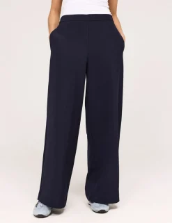 Twill Elasticated Waist Wide Leg Trousers