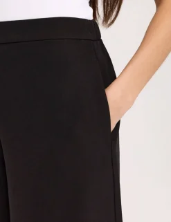 Twill Elasticated Waist Wide Leg Trousers