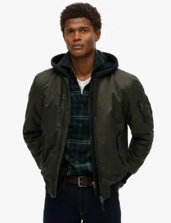 Twill Hooded Bomber Jacket