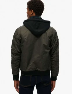 Twill Hooded Bomber Jacket