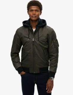 Twill Hooded Bomber Jacket