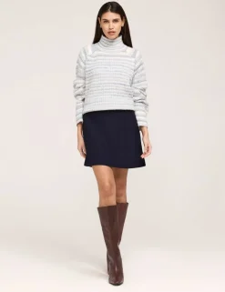 Twill Mini A-Line Skirt