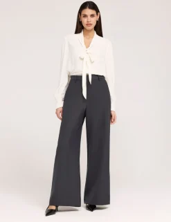 Twill Wide Leg Trouser