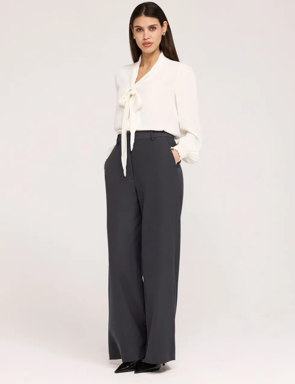 Twill Wide Leg Trouser