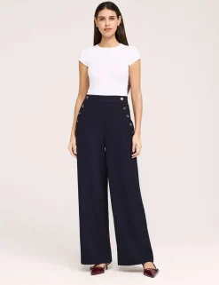 Twill Wide Leg Trousers