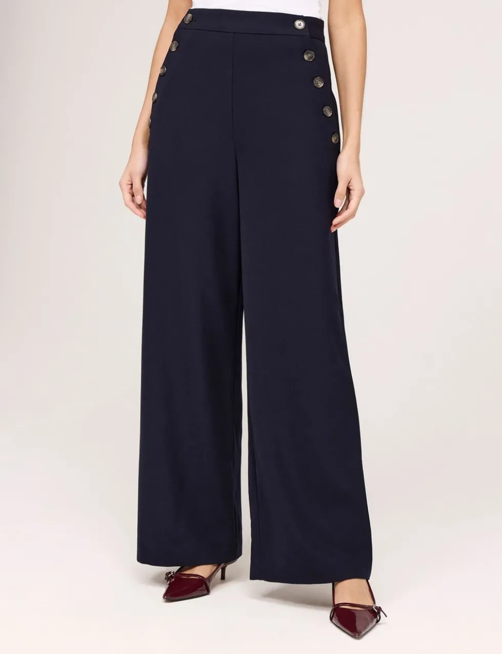 Twill Wide Leg Trousers