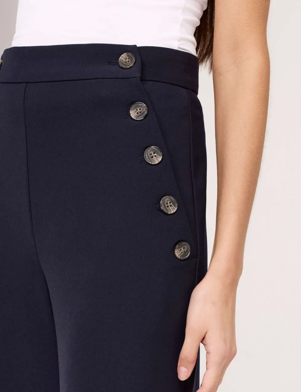 Twill Wide Leg Trousers