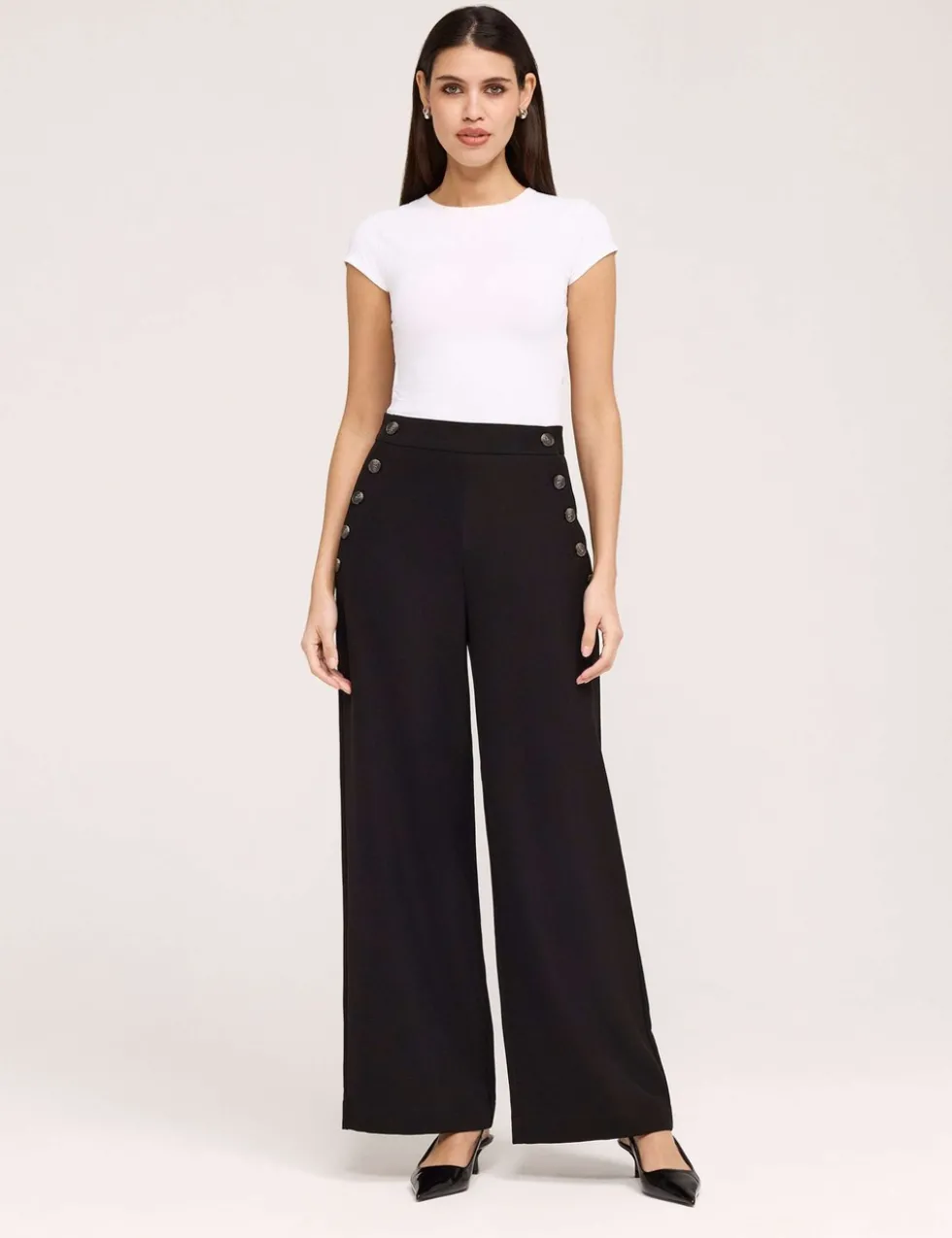 Twill Wide Leg Trousers