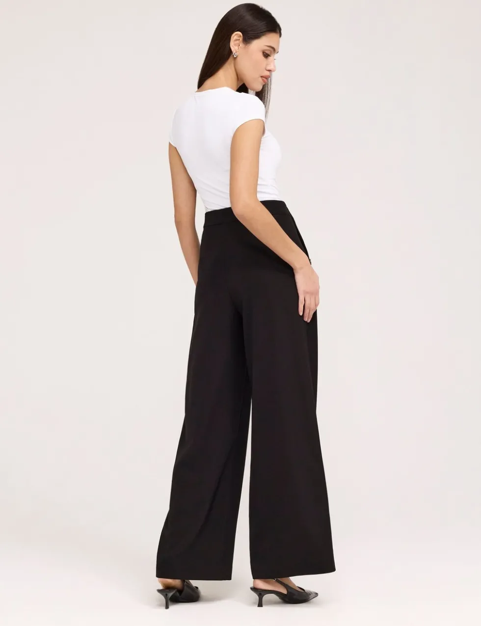 Twill Wide Leg Trousers