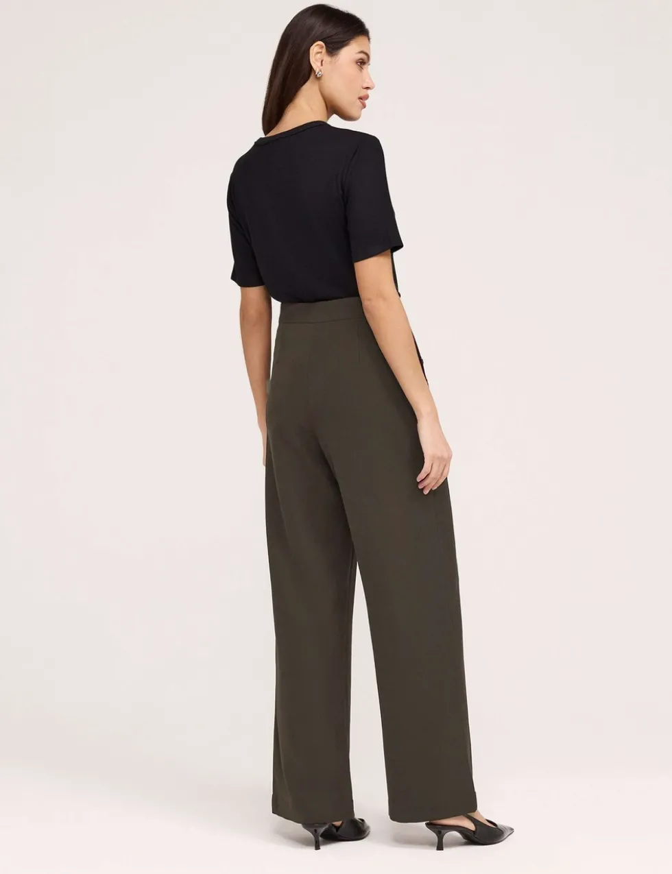 Twill Wide Leg Trousers