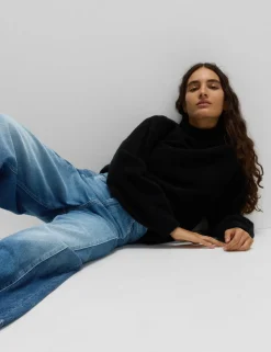 Two Toned Slouchy Wide Leg Jeans