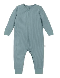Two-Way Zip Ribbed Sleepsuit with Cotton (0-24 Mths)