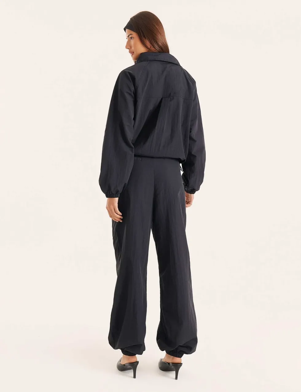 Tyla Elasticated Waist Barrel Leg Trousers