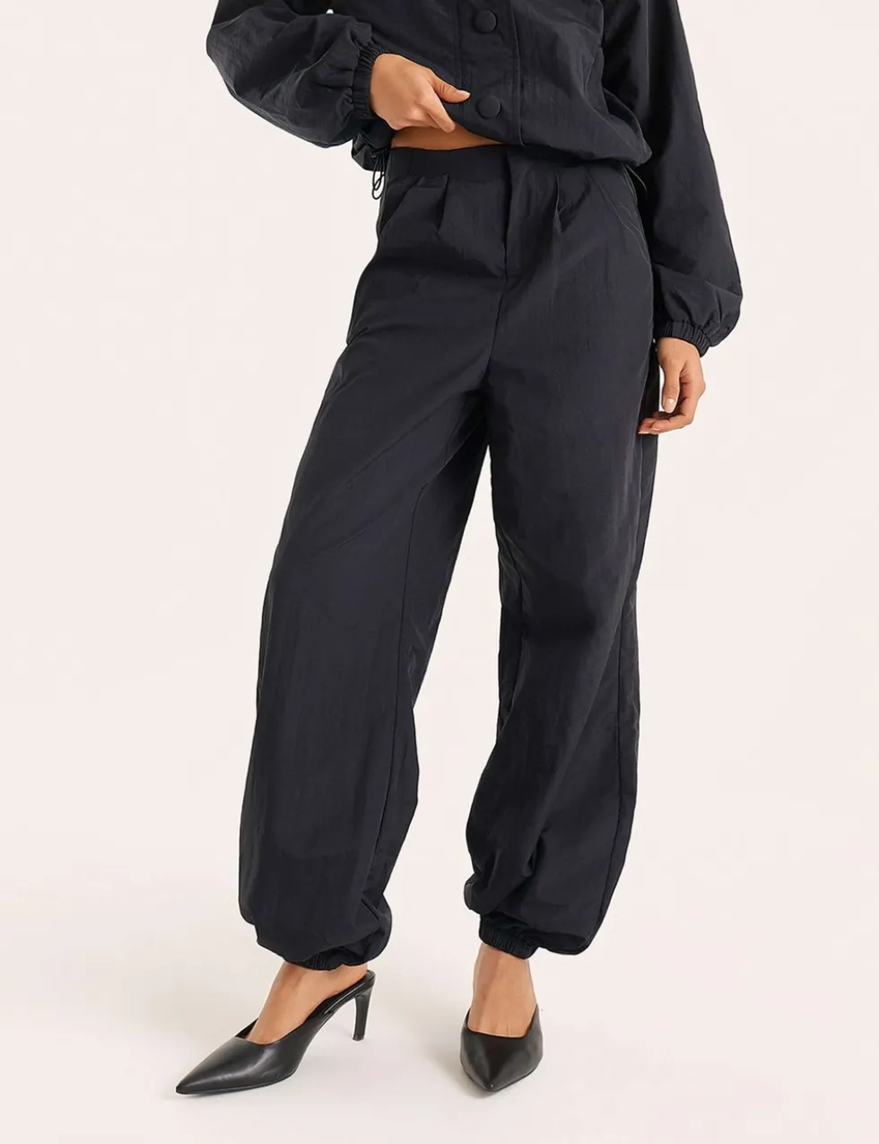 Tyla Elasticated Waist Barrel Leg Trousers