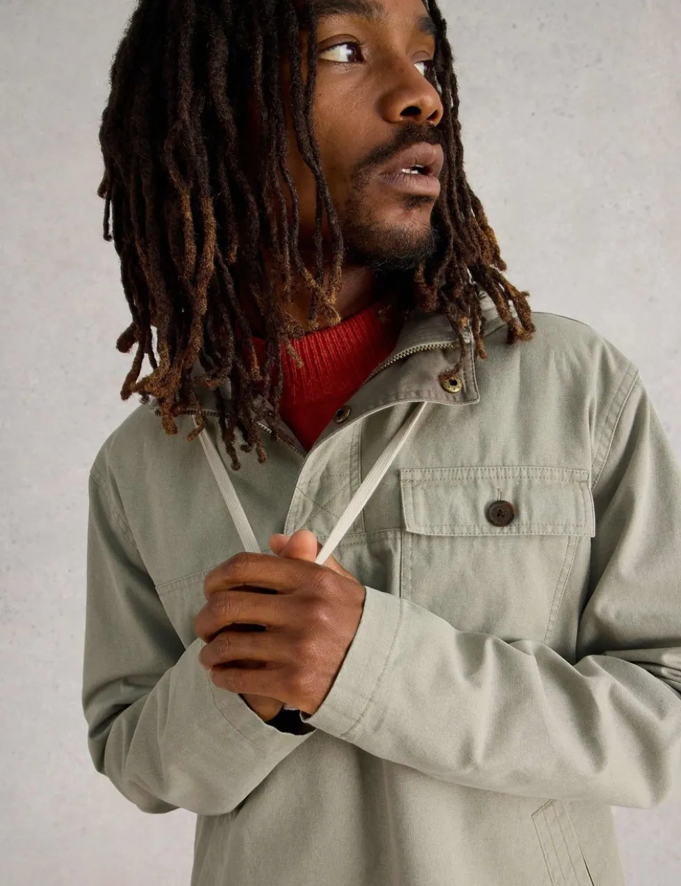 Utility Hooded Popover Jacket