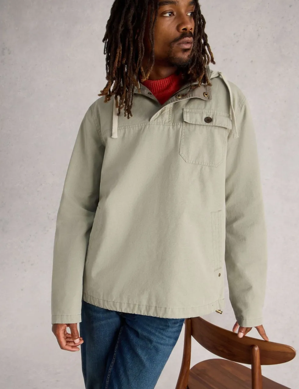Utility Hooded Popover Jacket