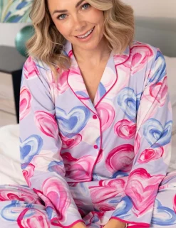 Valentines Cotton Blend Heart Print Pyjama Bottoms