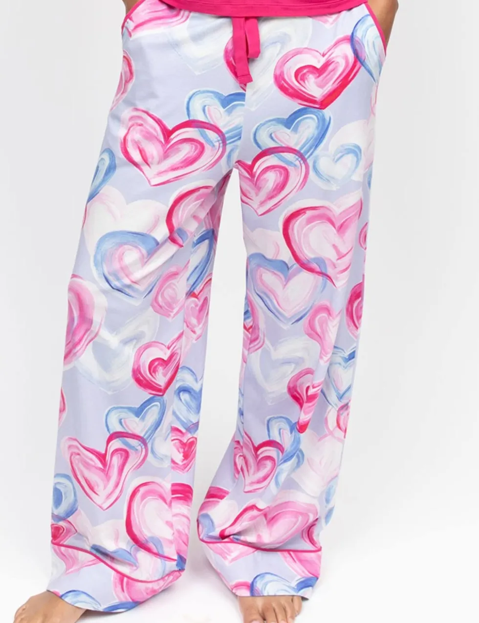 Valentines Cotton Blend Heart Print Pyjama Bottoms